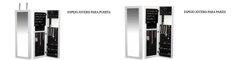 Espejo joyero de pared y para colgar en la puerta - descuento: 59% - 85