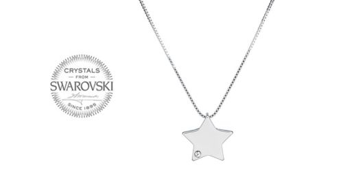 Colgante Star con baño de oro de 18 K y cristales Swarovski